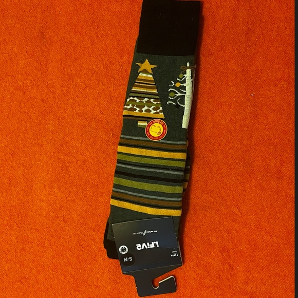 Green jacquard Xmas tree merino wool blend thermal socks made in Italy NWT - Picture 2 of 8